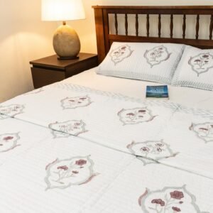 Peach Garden Cotton Bedsheet Set